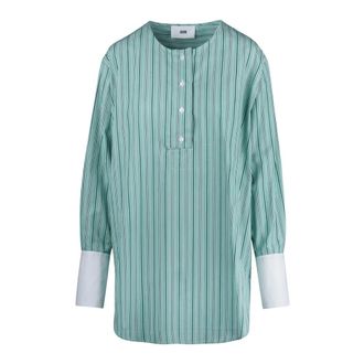 SOLOTRE Blouses, female, Multicolor, Size: 3XL Camicia ABF a righe svasata