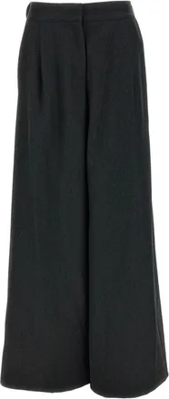 Dusan Grey Pleated Wool Wide-Leg Pants