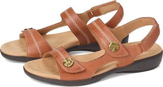 Trotters Romi Stitch Womens Sandals Luggage : 6.5 WW (EE), Leather