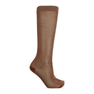 Marni Socks, female, Brown, Size: M Knee-high socks with logo