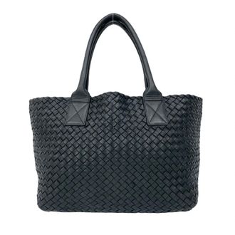 Bottega Veneta Black Leather Handbag Pouch Tote Bag (Pre-Owned)