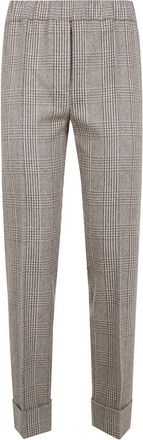 D.exterior D. EXTERIOR Wales Tweed Basic Trousers With Cuffs
