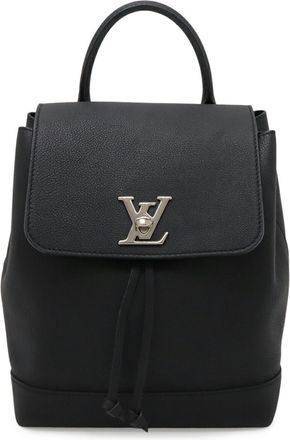 Louis Vuitton Black Noir Leather Backpack (Pre-Owned)