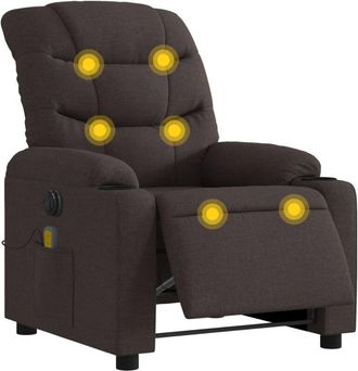vidaXL Vidaxl - Sill&oacute;n Reclinable De Masaje El&eacute;ctrico Tela Marr&oacute;n Oscuro