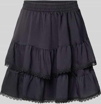 Gina Tricot Minirock mit H&auml;kelspitze Modell Boho in Black, Gr&ouml;&szlig;e XL