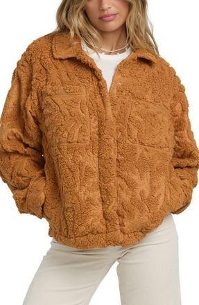 Billabong Sundown High Pile Fleece Shacket in Camel at Nordstrom, Size X-Large