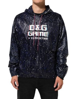 Dolce & Gabbana Blue D&G Game Hooded Men Sweatshirt Mens Sweater