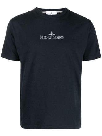 Stone Island logo-print cotton T-shirt - Blue
