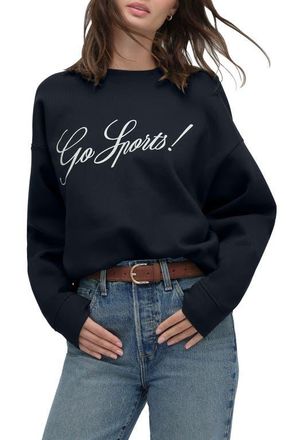 Favorite Daughter The Go Sports Cotton Blend Sweatshirt in Navy/White at Nordstrom, Size X-Small