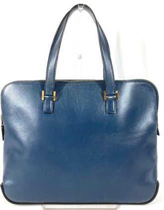 Herm&egrave;s Escapada Navy Leather Briefcase (Pre-Owned)