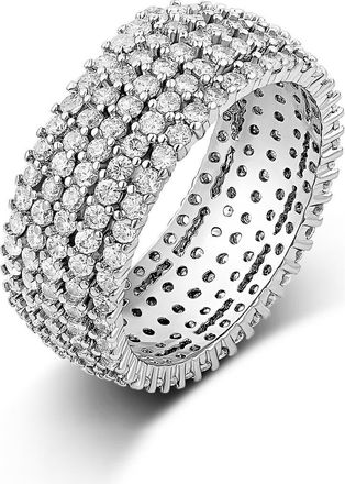 SHYMI Pav&eacute; Cigar Band Ring in Silver at Nordstrom, Size 9