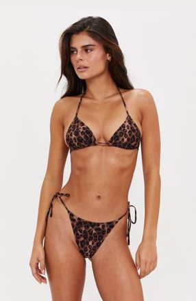Sunkissed LE TRIANGLE SWIM TOP in Leopard at Nordstrom, Size X-Large