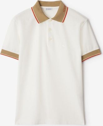 Burberry Logo Collar Cotton Polo Shirt
