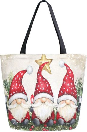 Alaza Canvas Tote Bag Large Women Casual Shoulder Bag Handbag Gnomes Snow Reusable Multipurpose Heavy Duty Shopping Grocery Cotton Bag for Mom