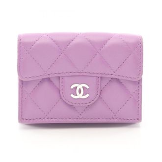 Chanel Purple Leather Wallet (Tri-Fold) (Pre-Owned)
