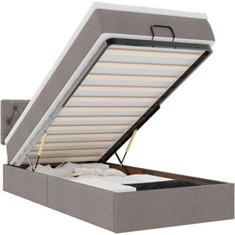 vidaXL Estructura De Cama Otomana Colch&oacute;n Tela Gris Pardo 80x200cm Vidaxl