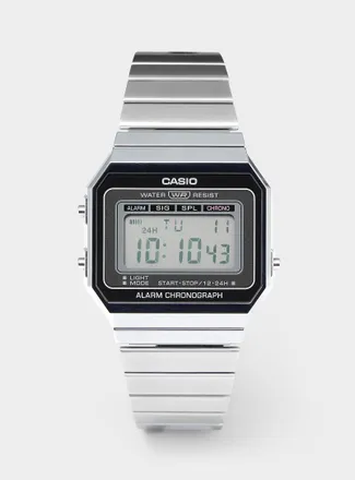 Casio Mens Silver vintage digital watch