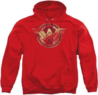 Gildan Batman V Superman Wonder Woman Shield Adult Pull Over Hoodie / Hooded Sweatshirt