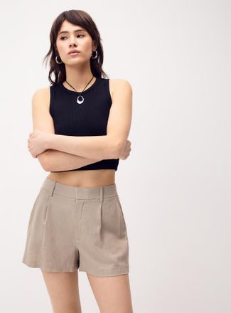 Twik Womens Linen-blend dress mini short