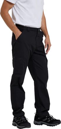 Mountain Warehouse Trek Mens Outdoor Trousers - Lightweight Casual Bottoms with Lots of Pockets, Quick Dry UPF 50+ Pants - Spring, Summer, Travelling & Outdoors Jet Blac