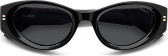 Polaroid 51mm Polarized Cat Eye Sunglasses in Black/Grey Pz at Nordstrom