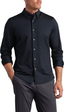 Rhone Commuter Slim Fit Button-Up Shirt in True Navy Oxford at Nordstrom, Size Xx-Large