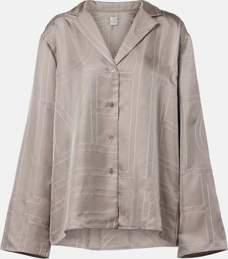 Toteme Logo silk twill pajama shirt