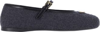 Prada Ballerine Logo In Cashmere