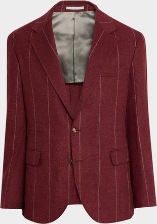 Brunello Cucinelli Mens Chalk Stripe Cavallo Blazer