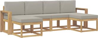 vidaXL Conjunto De Sof&aacute;s De Exterior 6 Uds. Blanco Y Gris Claro Vidaxl