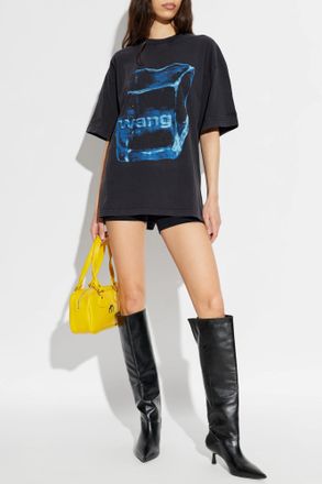 Alexander Wang T-shirt With Shimmering Crystals, Womens, Black