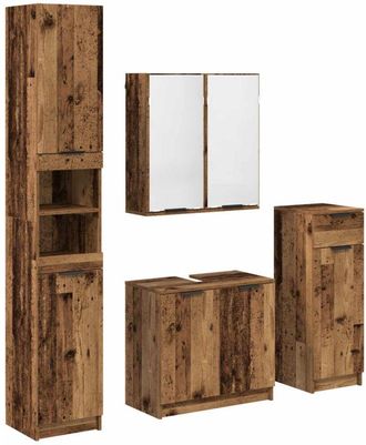 vidaXL Juego De Muebles De Ba&ntilde;o Con Caj&oacute;n 4 Pcs Madera Vieja Vidaxl