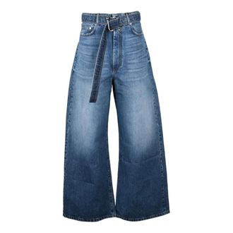 Sportmax Jeans, Dames, Blauw, W26, Katoen, Procida Wide Jeans