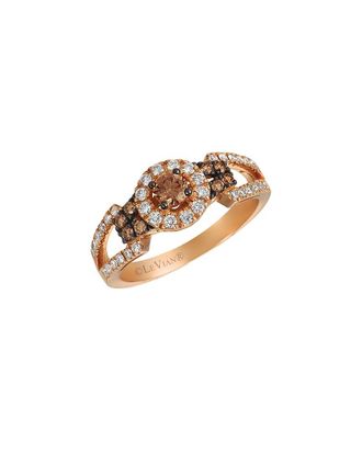 Le Vian Chocolate Solitaire 14K Rose Gold 0.62 Ct. Tw. Diamond Half-Eternity Cocktail Ring