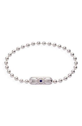 Alex and Ani Ball Chain Barrel Closure Bracelet with Evil Eye in Silver at Nordstrom