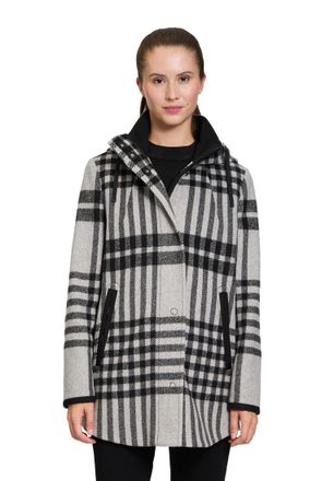 Gil Bret Wolljacke GIL BRET, Damen, Gr. 40, grau (grau, schwarz), Web, Obermaterial: 70% Wolle, 20% Polyester, 10% Polyamid, kariert, bequem Po-bedeckend, Rund