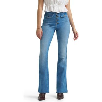 Lee Exposed Button High Waist Bootcut Jeans in Not Your Type at Nordstrom, Size 27