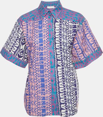 Zimmermann Multicolor Spliced Print Cotton Acadian Shirt