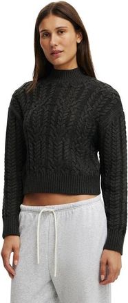 Cotton On Womens Boxy Mock Neck Knit Sweater in Charcoal Marle at Nordstrom, Size Xx-Small