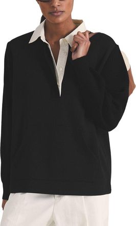Reiss Noa Open Collar Wool & Cashmere-Blend Polo Shirt