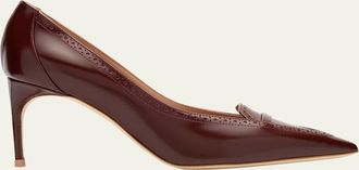 Malone Souliers Annette Pointed-Toe Leather Pumps