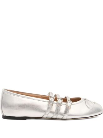 Stuart Weitzman Celeste ballet flats - women - Calf Leather/Calf Leather/Calf Leather - 36,5 - Silver