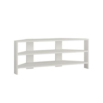 Calicosy Mueble de TV de esquina con 3 estantes L114 cm - Blanco