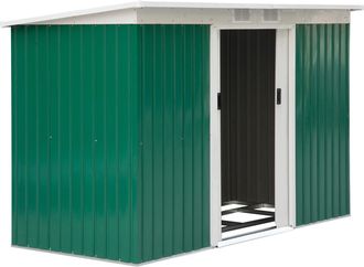 OUTSUNNY Cobertizo De Jard&iacute;n Outsunny 280x130x172 Cm Base 3,2 M&sup2; Caseta Met&aacute;lica Para Almacenamiento De Herramientas Con 2 Puertas Y 2 Orificios De Ventilaci&oacute;n