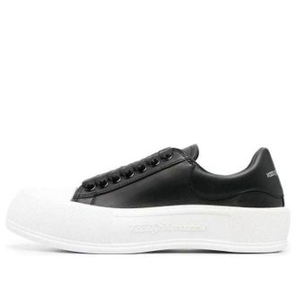 Alexander McQueen (WMNS) Alexander McQueen Deck Skate Plimsoll Shoes Core Black White 697121WIAB61070