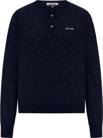 Miu Miu Maglione con logo - Blu