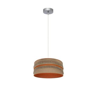 Fabrilamp Colgante Natalia 1xe27 Niquel/saco-naranja Regx30x30 Cm