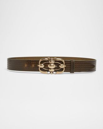 Isabel Marant Mirko Croc-Embossed Leather Belt