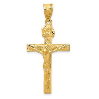 Diamond2Deal 14k Yellow Gold INRI Crucifix Pendant
