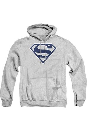 Gildan Superman Navy & White Shield Adult Pull Over Hoodie / Hooded Sweatshirt